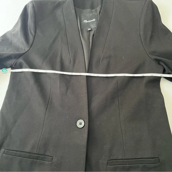 Madewell Classic Black Tribune Collarless Blazer Size 10 - Picture 9 of 11